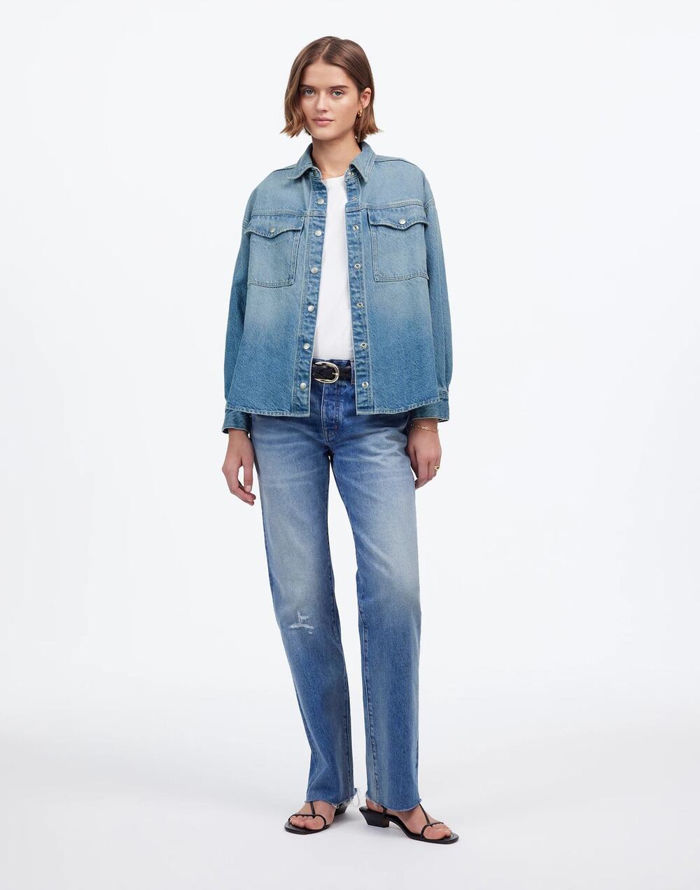 NWT Madewell Denim Boxy Shirt-Jacket in Maspeth Wash Size Small